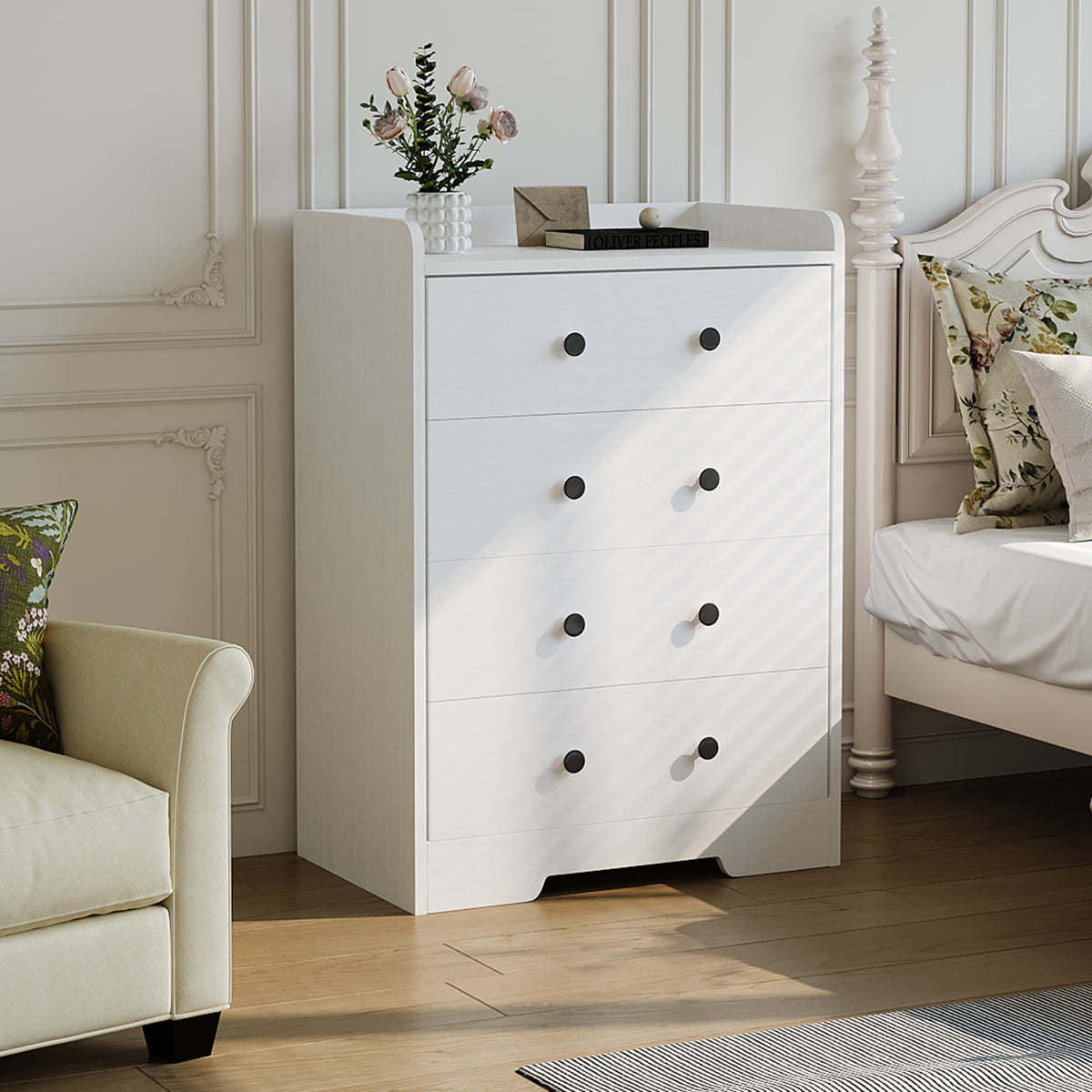 4-Drawer Particle Board Storage Cabinet Chest of Drawers