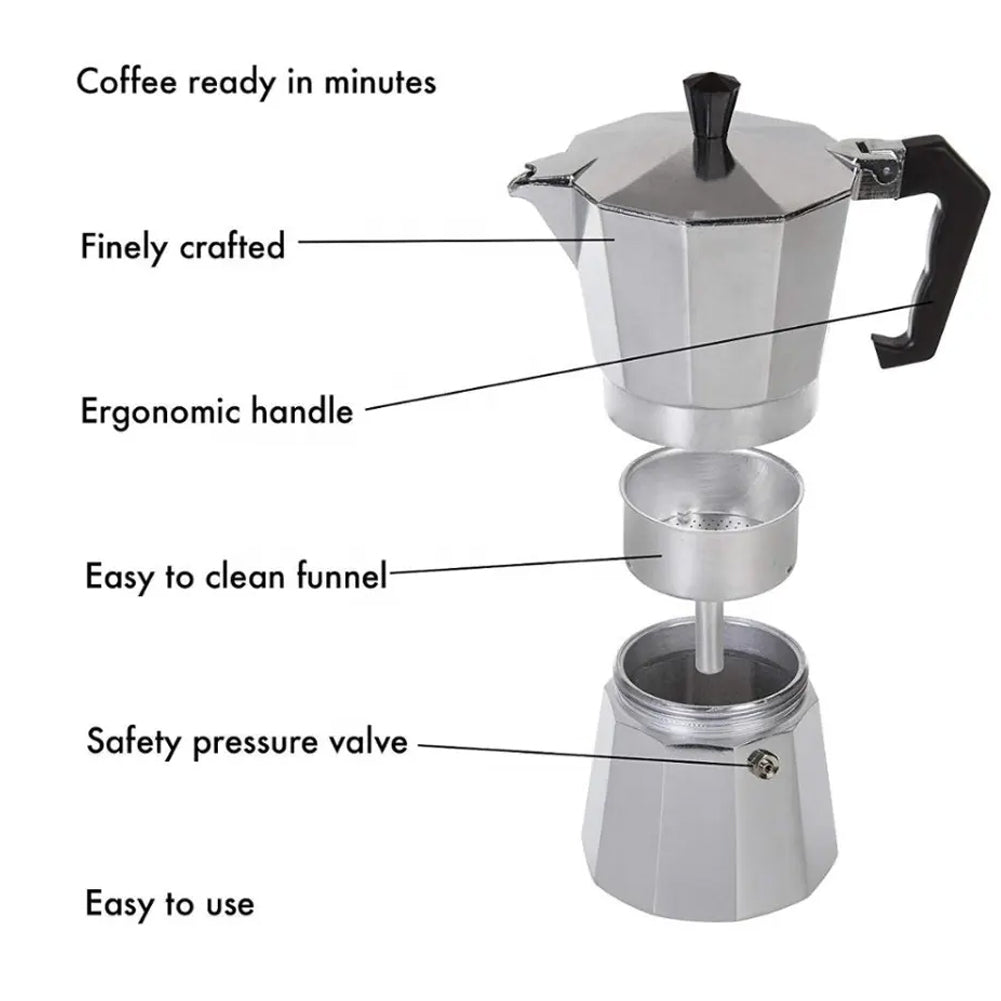 12 Cup Stovetop Espresso Maker Italian Moka Pot