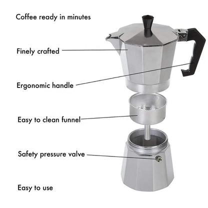 12 Cup Stovetop Espresso Maker Italian Moka Pot