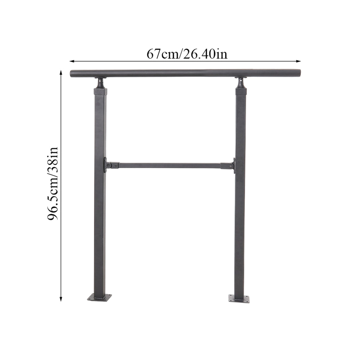 Outdoor Carbon Steel Step Handrail Railing Kit