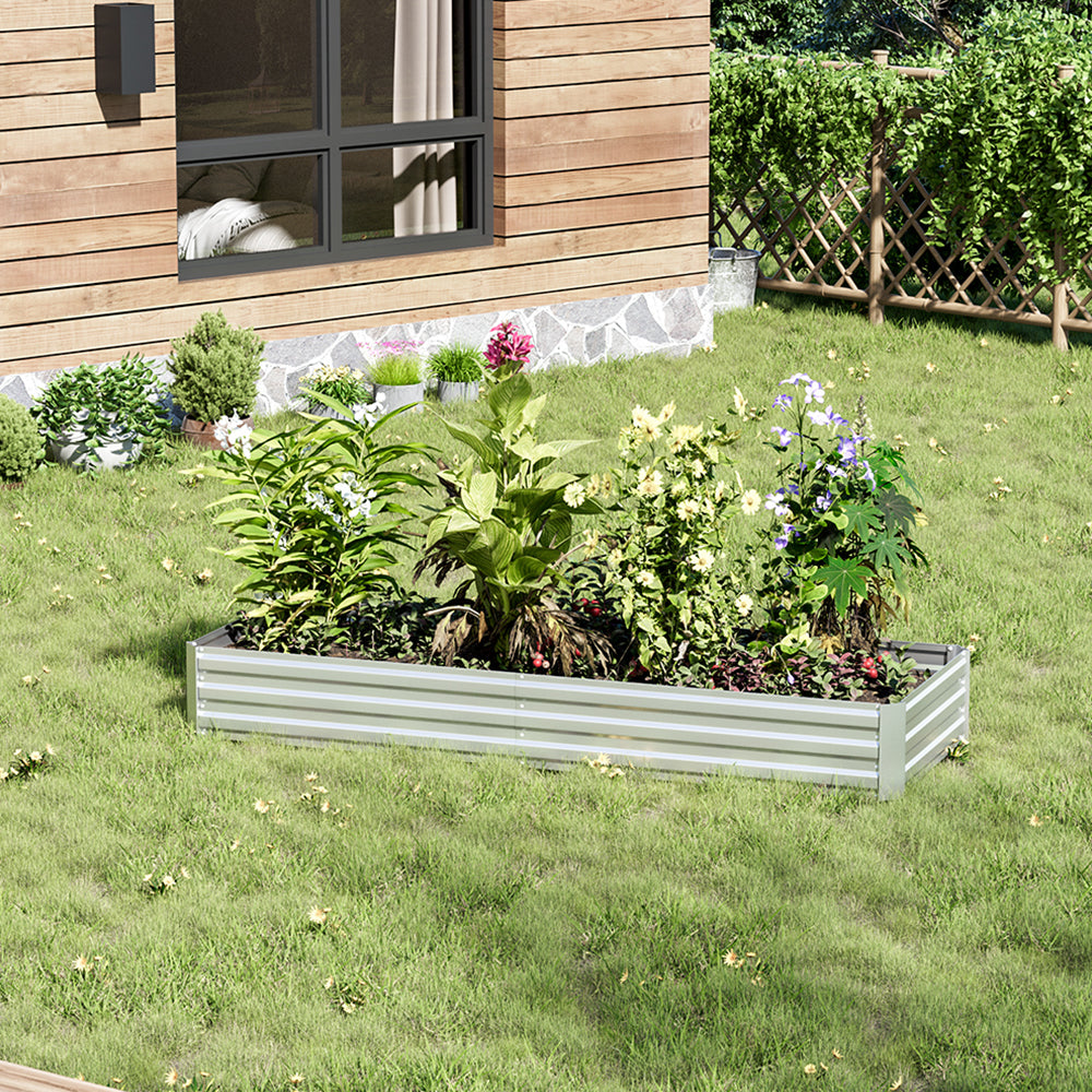 Outdoor Rectangular Metal Raised Garden Bed