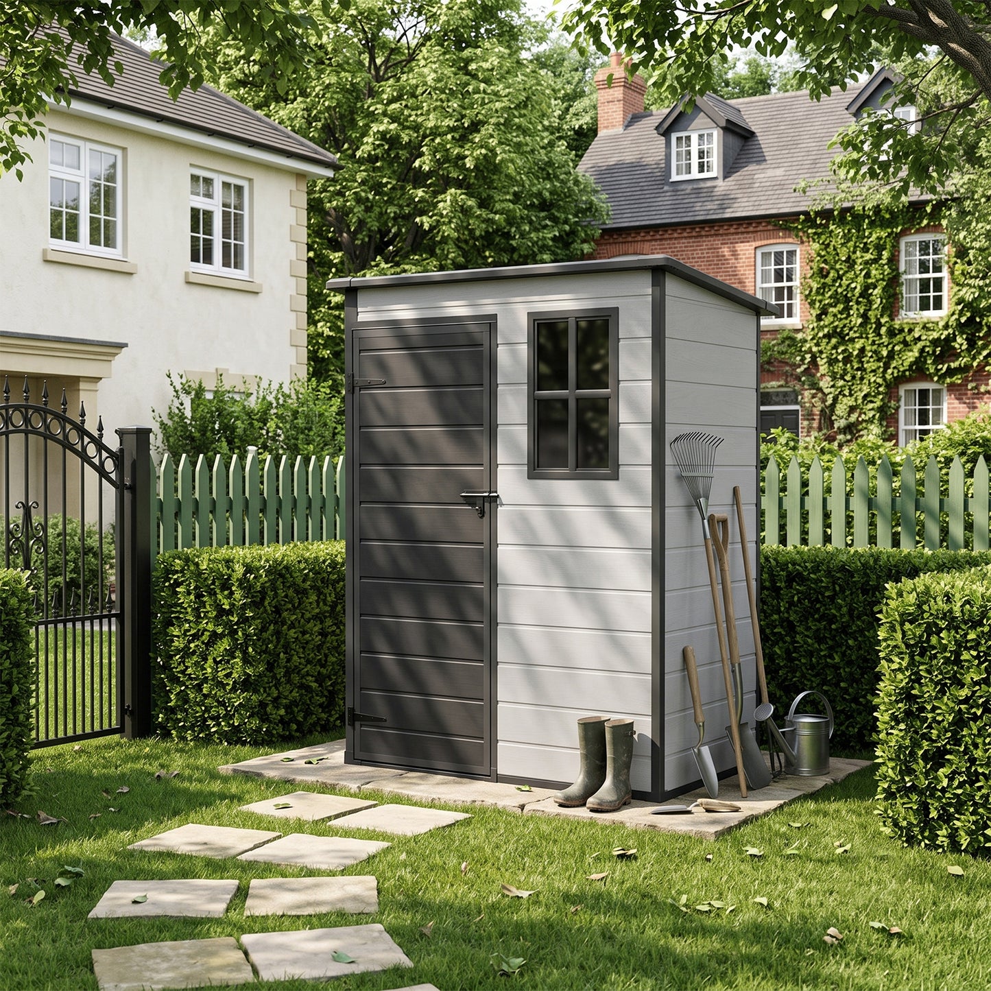 5x3FT Plastic Garden Storage Shed with Lockable Door