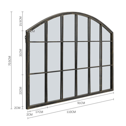 Framed Arched Wall Mirror for Decor