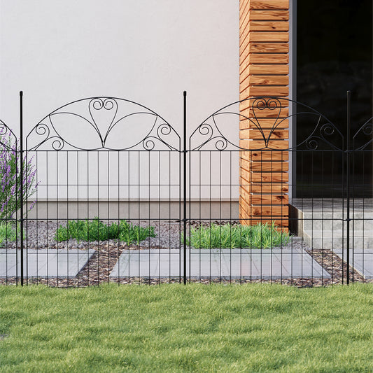 10-Pack Decorative Metal Garden Border Fence Panels