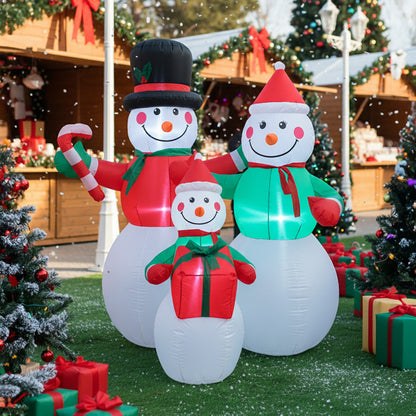 6ft Christmas Inflatable Snowman Family Decorations with LED Lights
