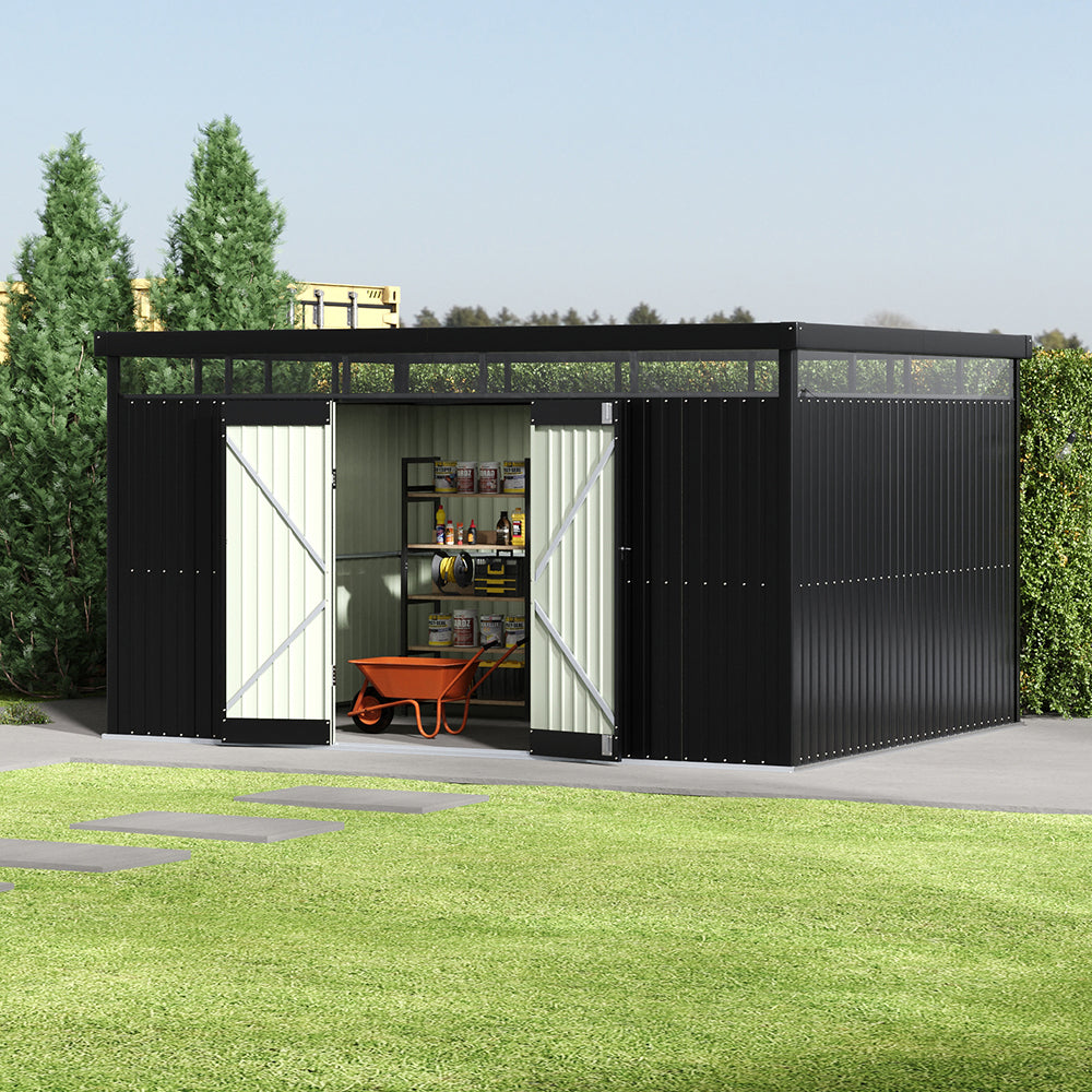 13x10FT Metal Garden Shed with Double Doors