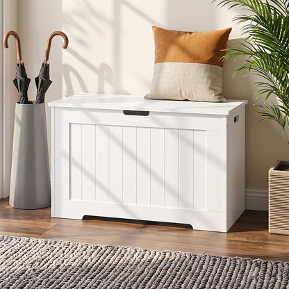 White Wooden Storage Chest Organiser Box
