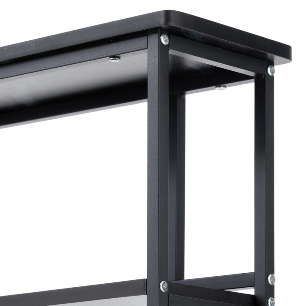 2-Tier Narrow Marble-Effect Console Table