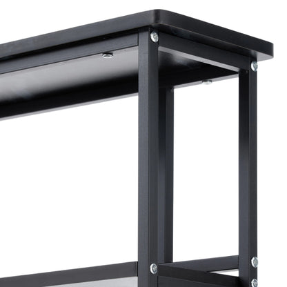 2-Tier Narrow Marble-Effect Console Table