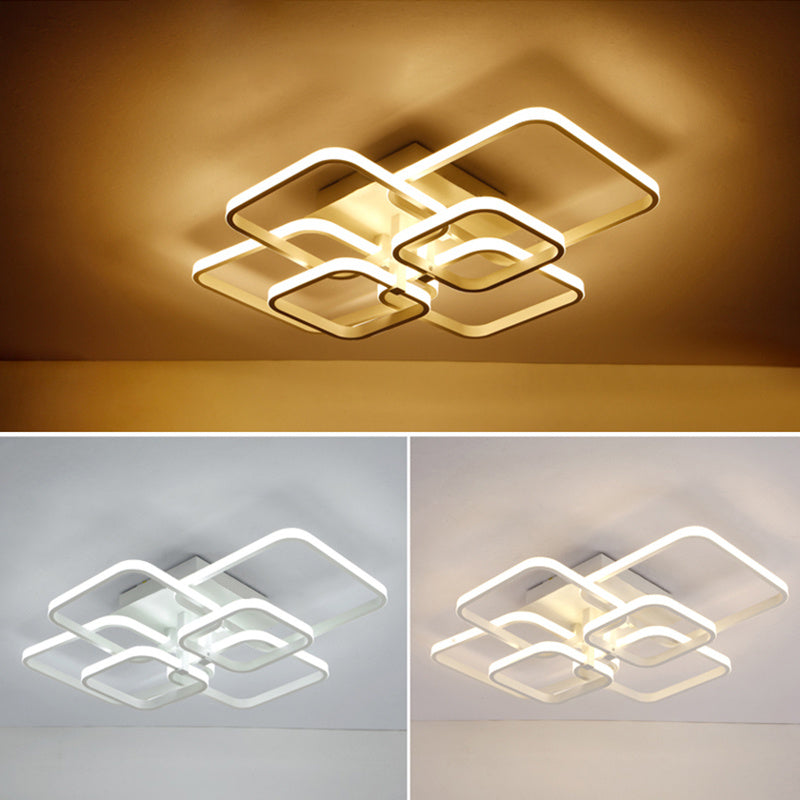 4/6/8 Heads Contemporary LED Energy-efficient Light-adjusted Semi Flush Ceiling Light