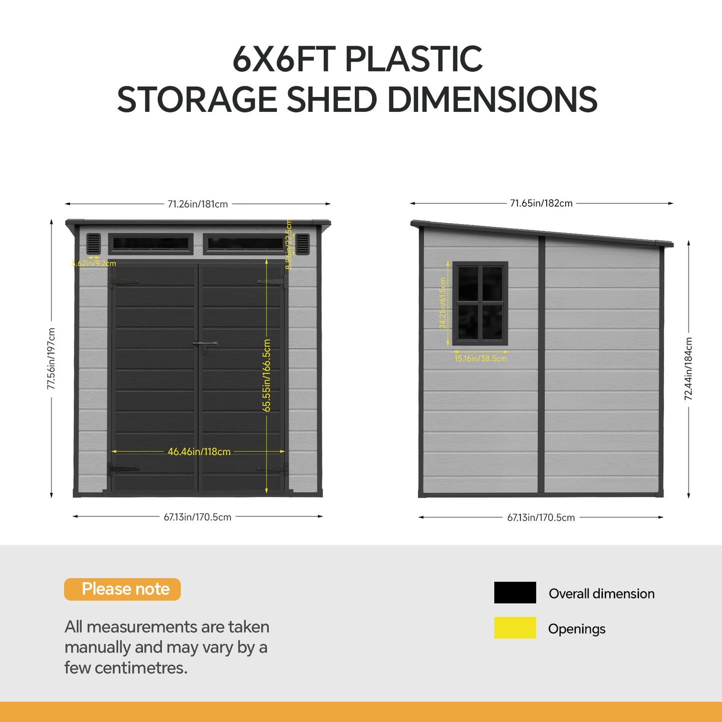 6 x 6FT Outdoor Garden Pent Roof Tool Storage Shed