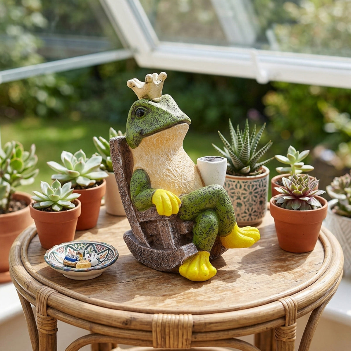 Frog Prince Figurine Resin Tabletop Ornament