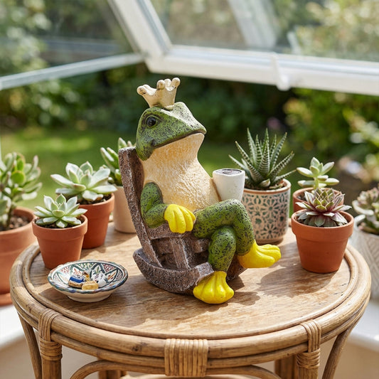 Frog Prince Figurine Resin Tabletop Ornament