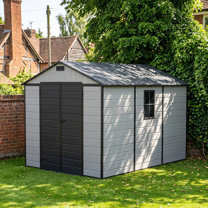 8x10FT Plastic Garden Storage Shed with Lockable Door
