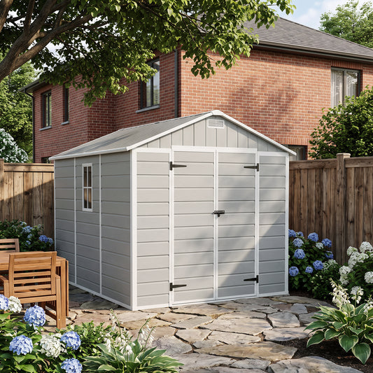 8x10FT Plastic Garden Storage Shed with Lockable Door