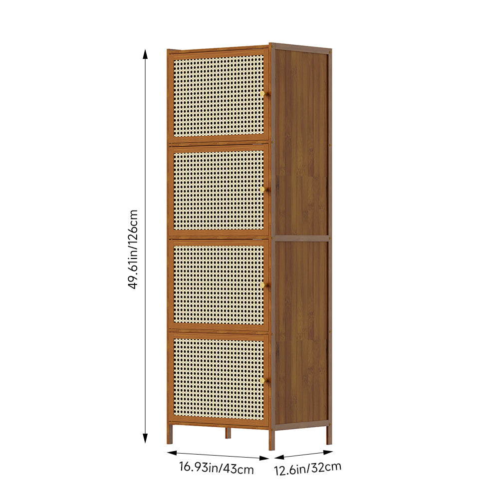 Narrow Bookcase Storage Cabinet with Doors