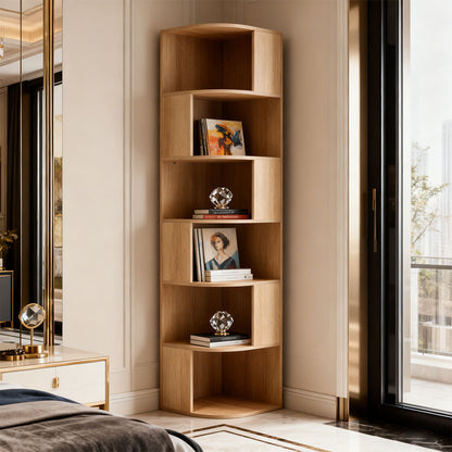 6-Tier Wooden Corner Storage Shelf