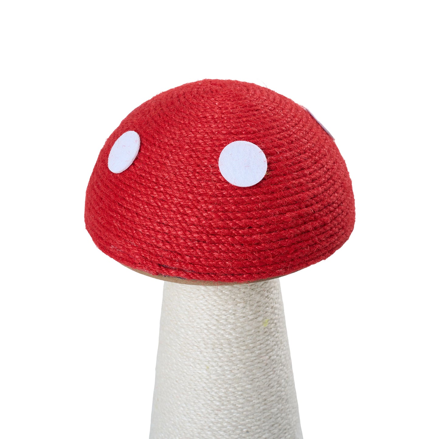 Red Mushroom Cat Scratching Post with Turntable Toy