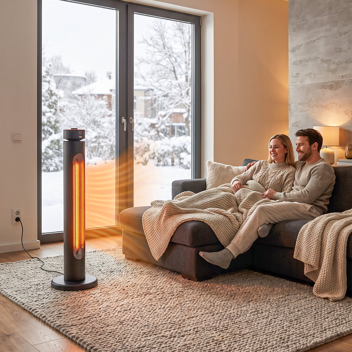 2000W Freestanding Infrared Patio Heater with Remote Control IP45 Rated