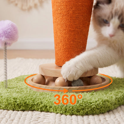 Carrot Cat Scratching Post with Turntable Toy