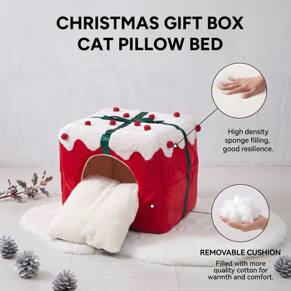 2-in-1 Pet House with Reversible Cushion & Non-Slip Bottom