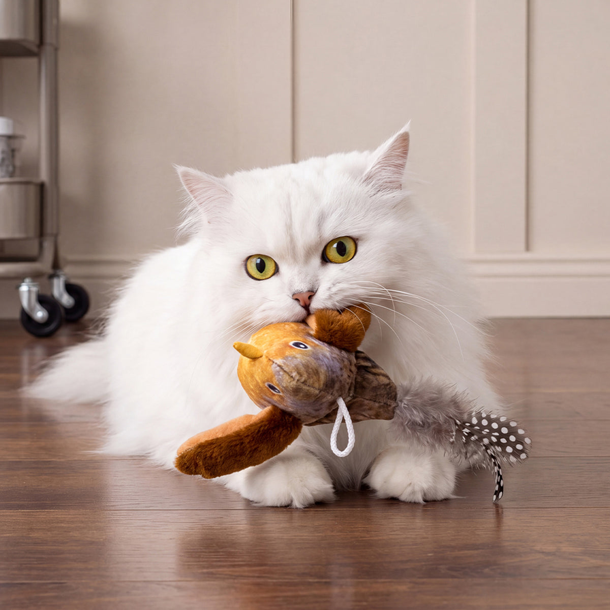 Interactive Chirping & Flapping Bird Cat Toy with Catnip
