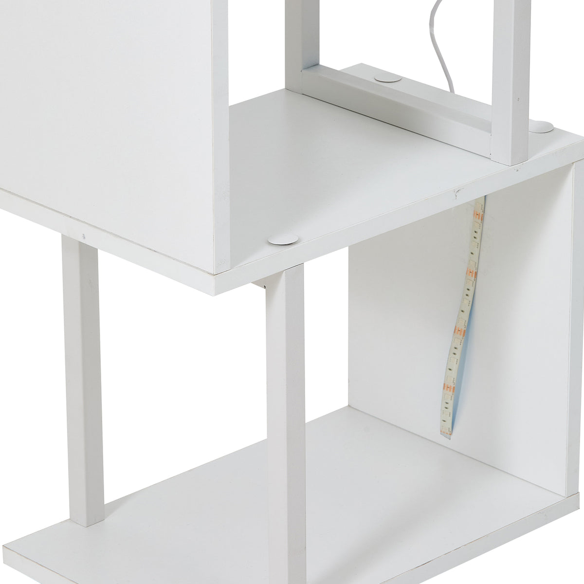 S-shaped Geometric Storage Rack with LED Lights