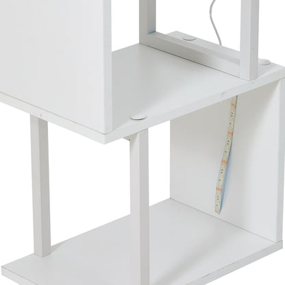 S-shaped Geometric Storage Rack with LED Lights