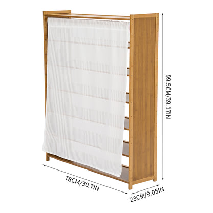 7-Tier Freestanding Shoe Rack with Dust Cover & Boot Compartment