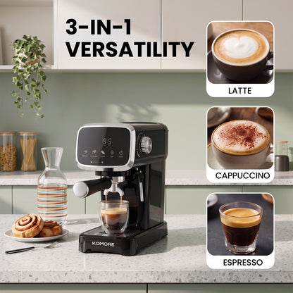 20 Bar Touch Control Espresso Machine Coffee Maker with Steam Wand