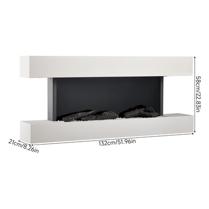 Wall-Mounted Electric Fireplace with Remote Control