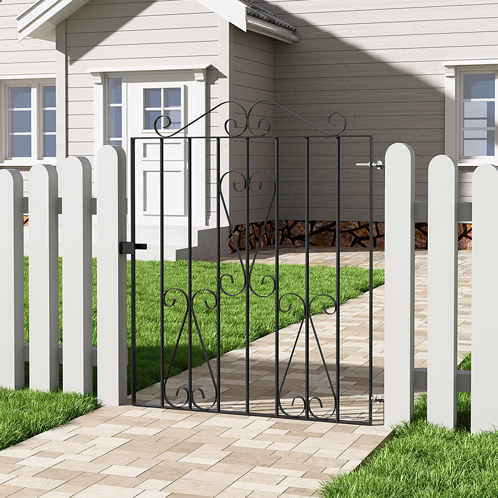 Black Metal Garden Gate Fence Gate