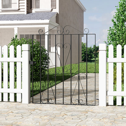 Black Metal Garden Gate Fence Gate