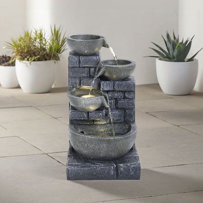 Rustic Solar LED Water Fountain