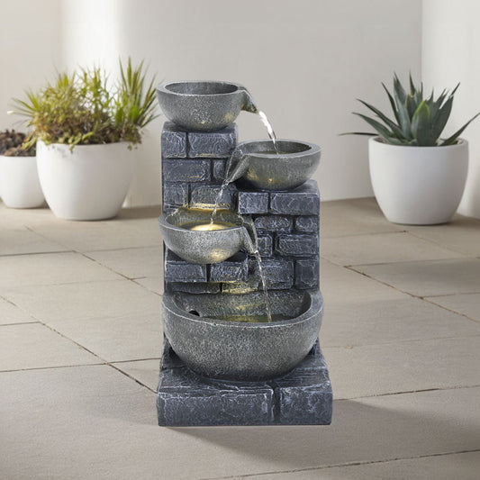 Rustic Solar LED Water Fountain