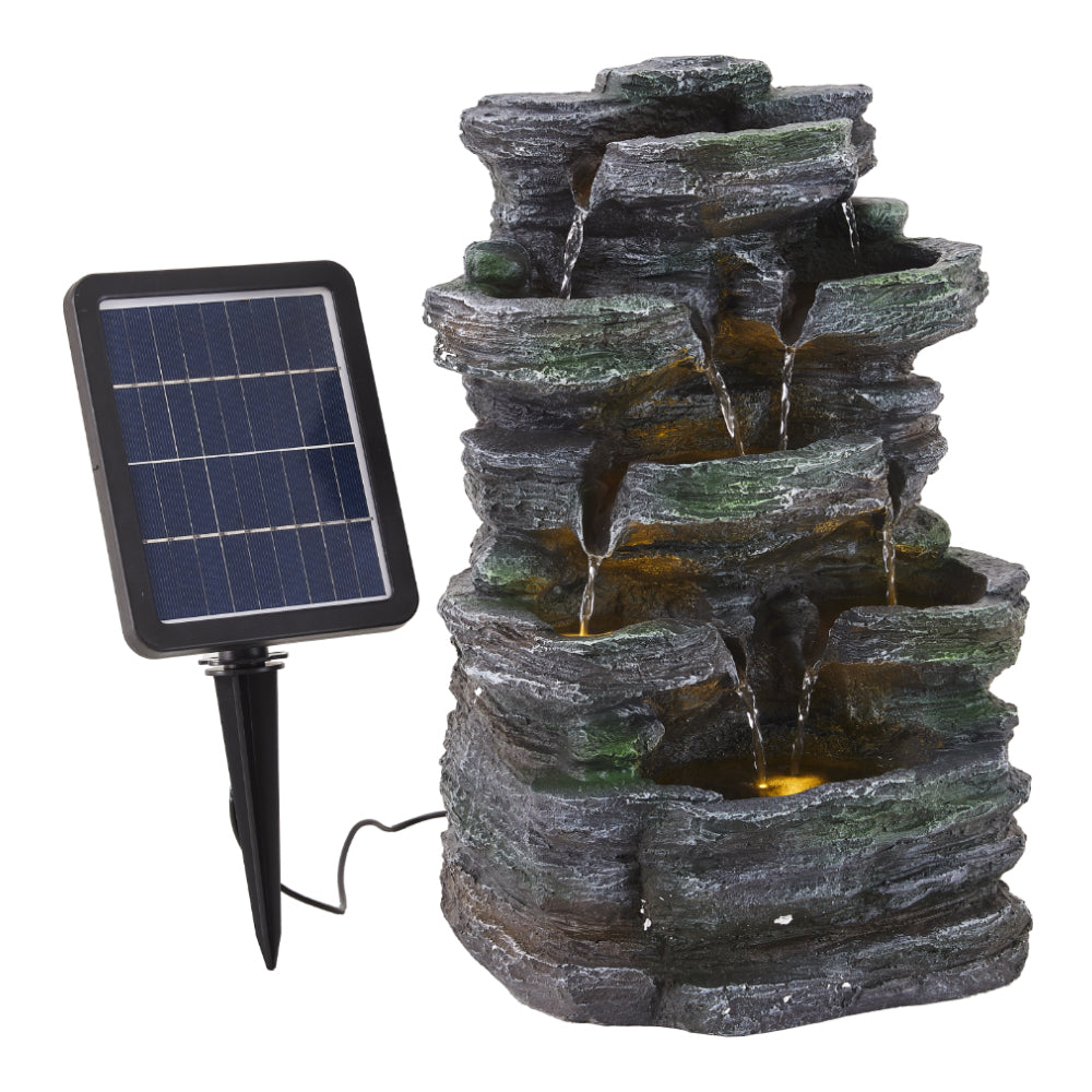 Faux Rock Garden Fountain with Lights