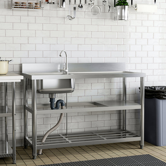 Durable Stainless Steel Sink with Side Drainer