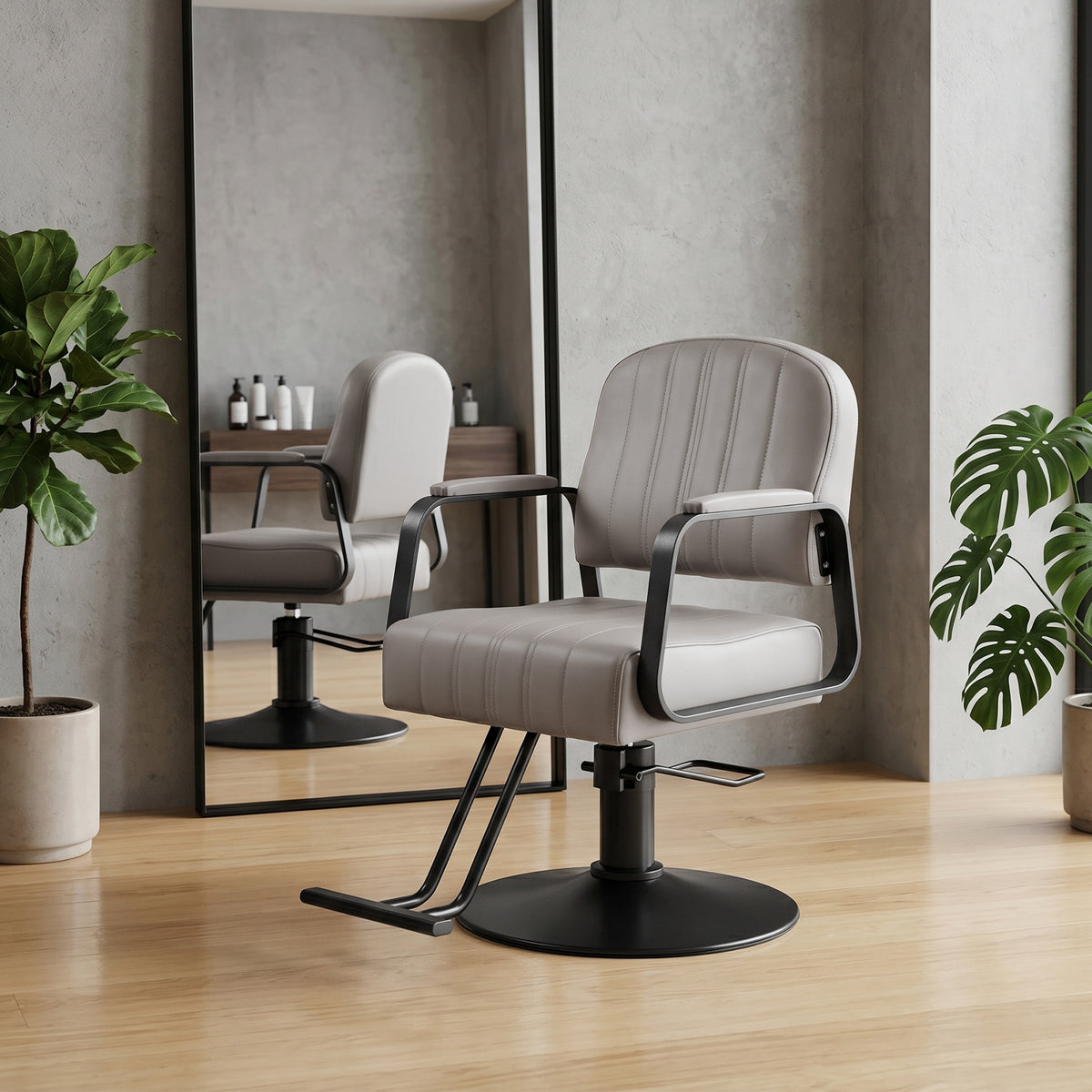 Height-Adjustable Swivel Salon Barber Chair
