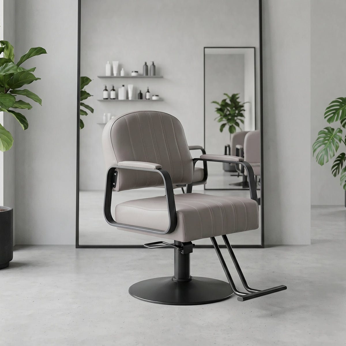 Height-Adjustable Swivel Salon Barber Chair