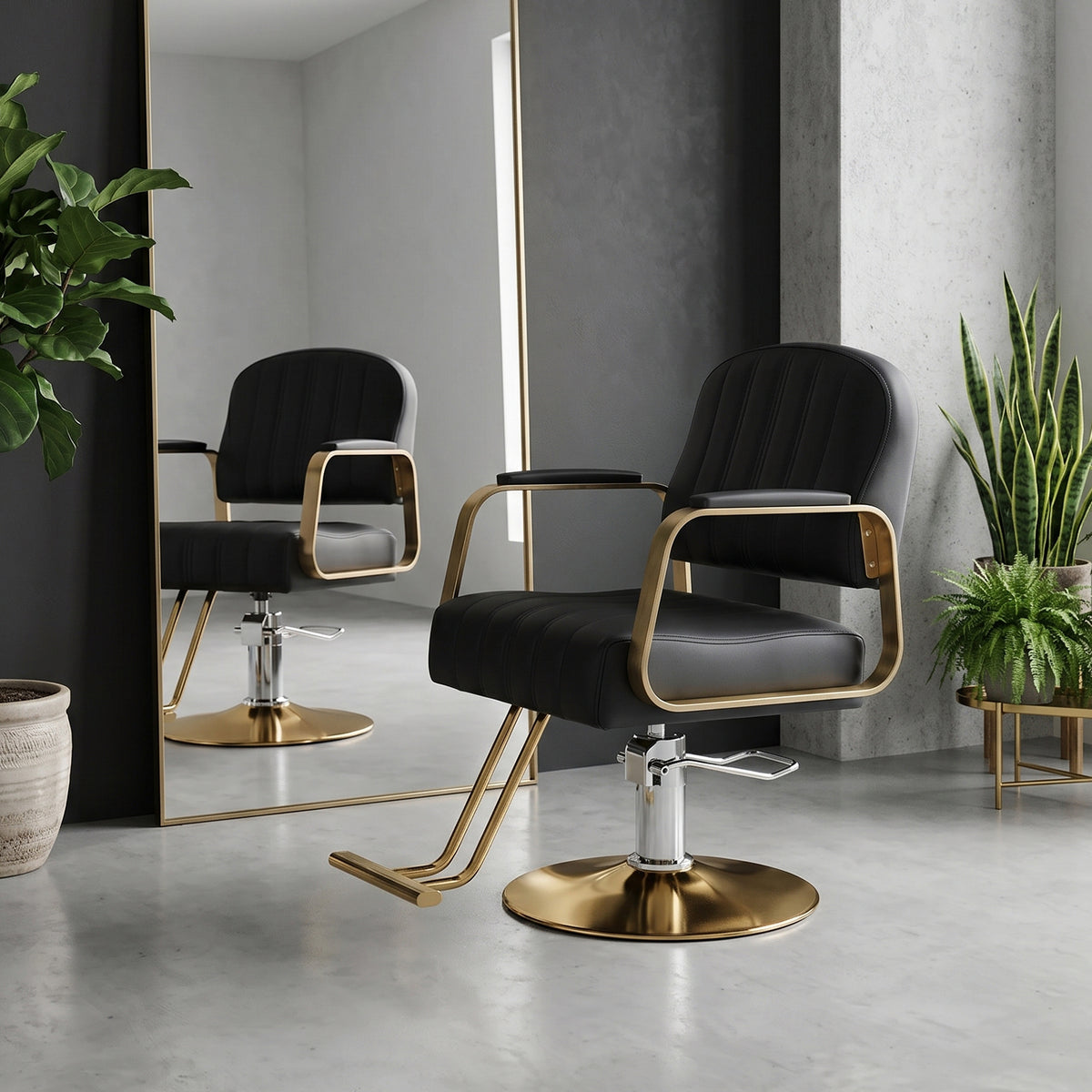 Height-Adjustable Swivel Salon Barber Chair