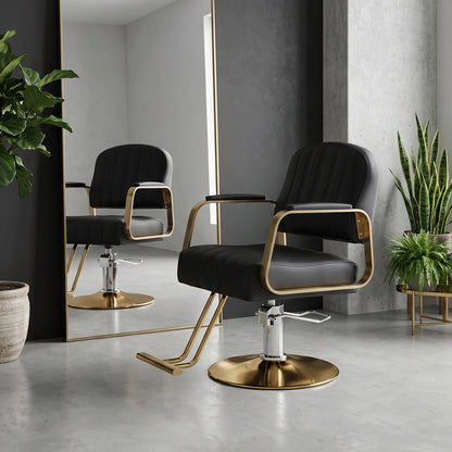 Height-Adjustable Swivel Salon Barber Chair
