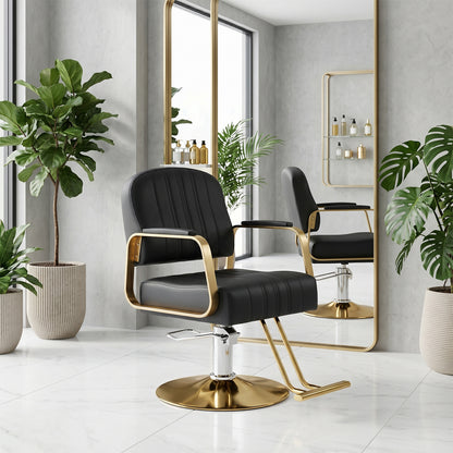 Height-Adjustable Swivel Salon Barber Chair