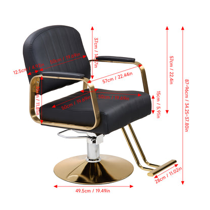 Height-Adjustable Swivel Salon Barber Chair