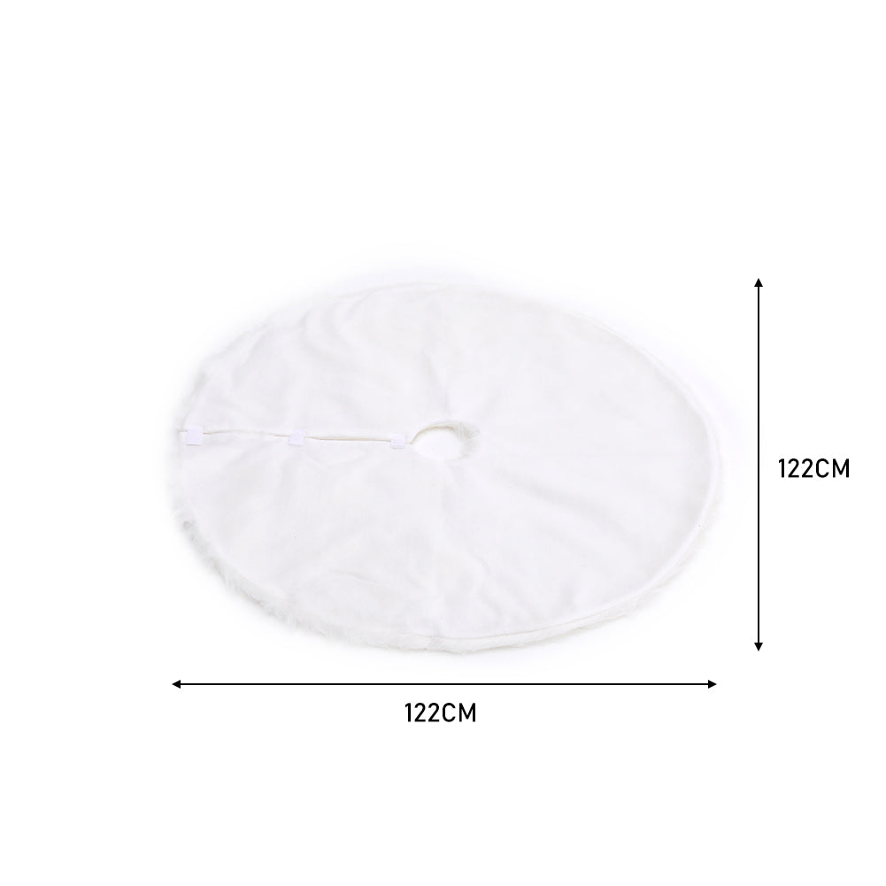 Snow White Plush Christmas Tree Skirt for Holiday Decoration, CD0148