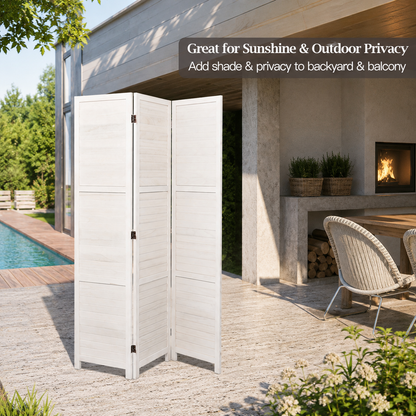 Folding Solid Wood Room Divider Privacy Screen for Home