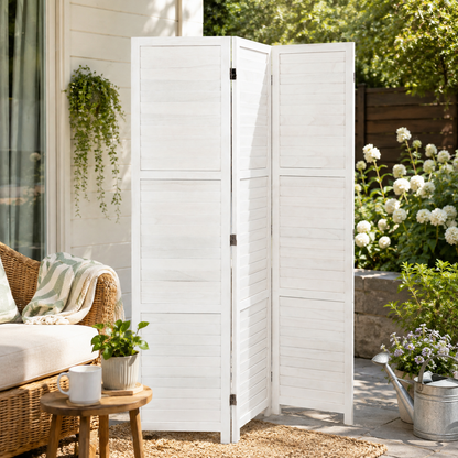 Folding Solid Wood Room Divider Privacy Screen for Home
