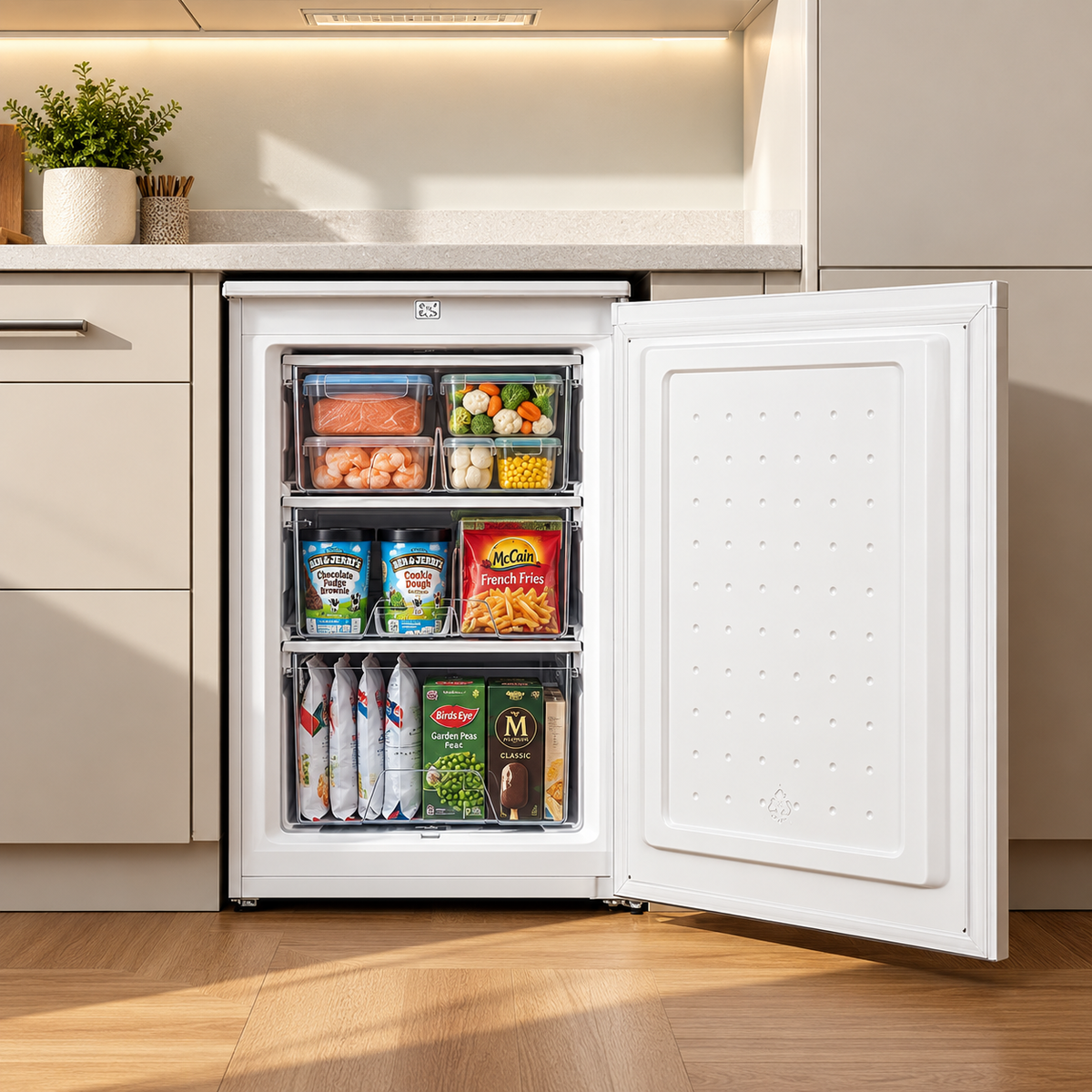 88L Freestanding Under Counter Freezer