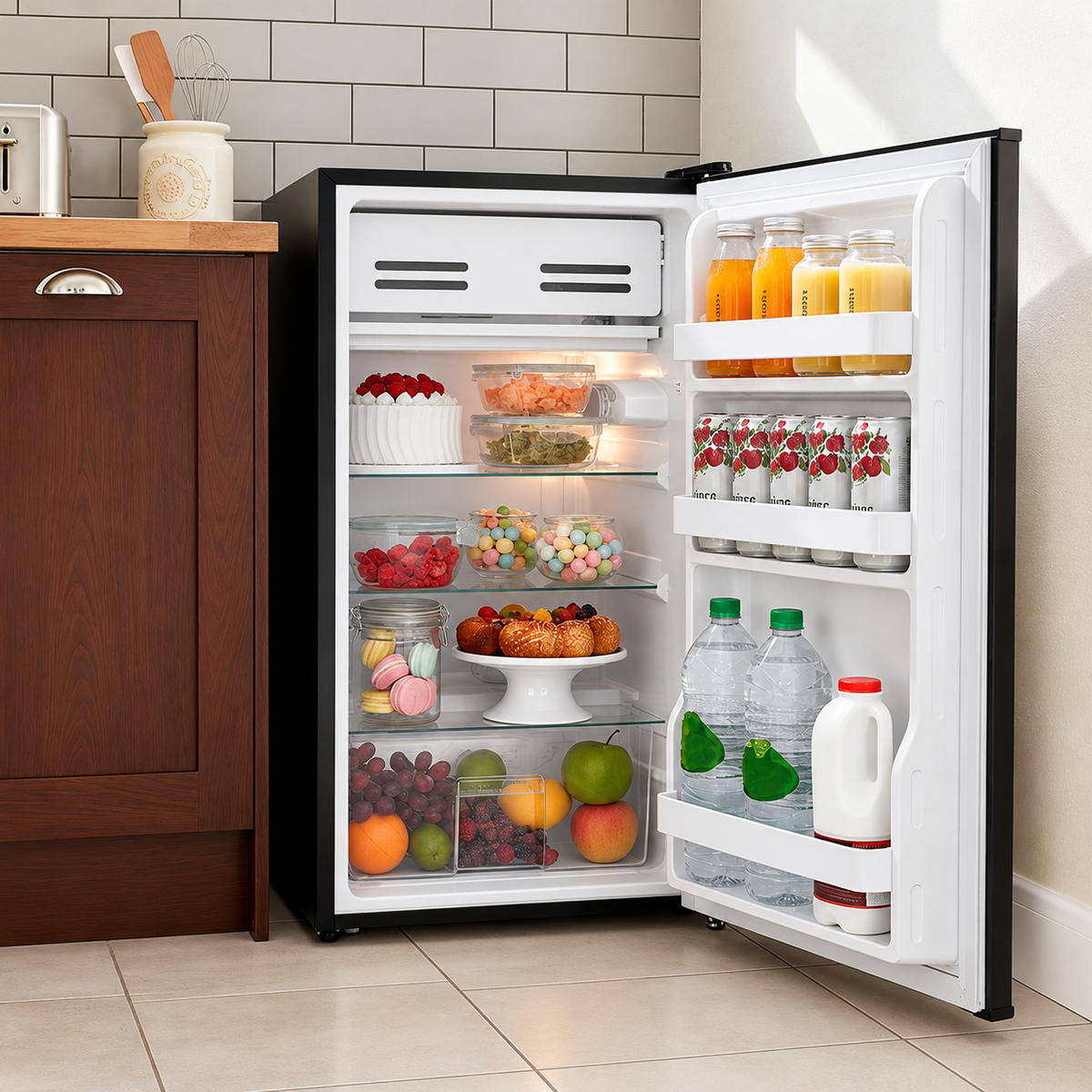 93L Under Counter Fridge Freestanding Refrigerator with Cooler Box
