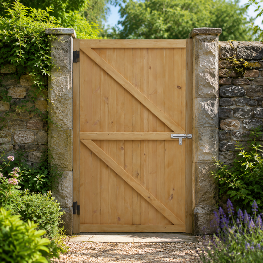 91CM Wide Pine Wood Garden Gate with Latch