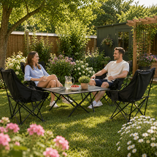 Portable Folding Camping Table with 4 Chairs